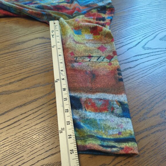 Ali Miles Multicolor Tunic Women’s size L Brushed Abstract Art Print Long Sleeve - Picture 10 of 11